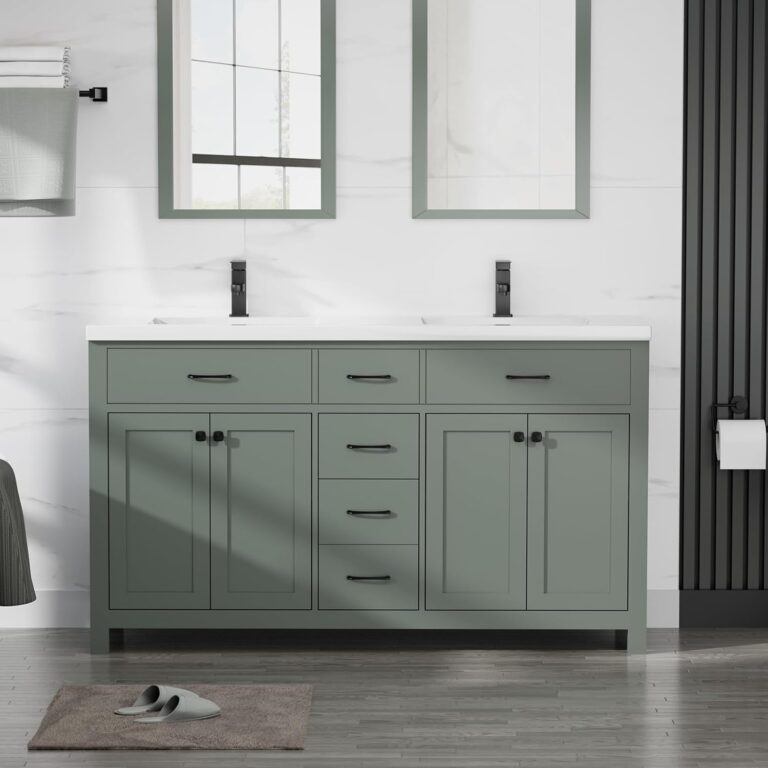 Image 1 of LUCKWIND 60 modern bathroom vanity review